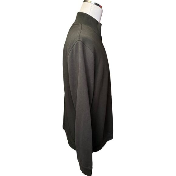 Ted Baker London Mens Size 2X/7 1/4 Zip Pullover Sweater Olive Green Old Money - Picture 6 of 8